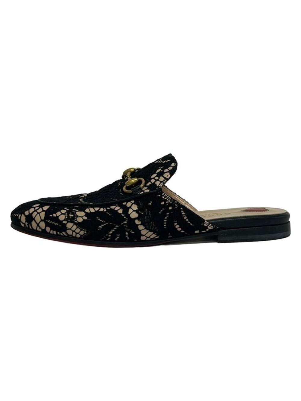 Gucci Sandals Princestown Beige Black Matelasse Horsebit Leather